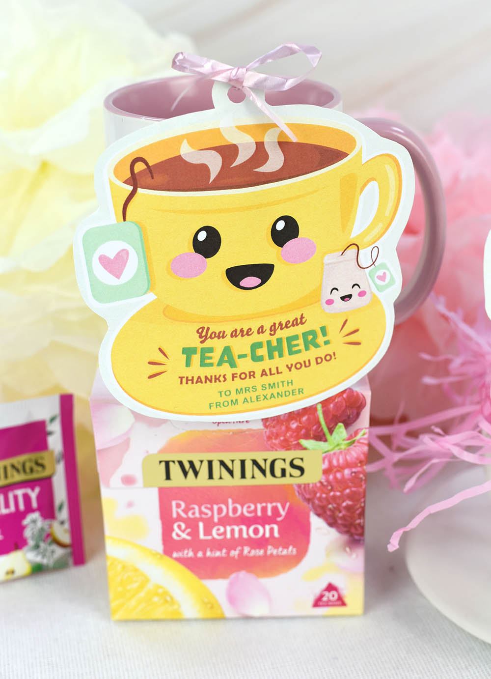 cute tea shaped tag for unique teacher appreciation gift